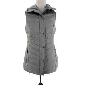 Eddie Bauer Women’s Gray Sun Valley Down Zip-Up Snap Closure Vest Size Small NEW
